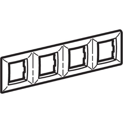 Рамка четырехместная, Brava ДКС Рамка на 2+2+2+2 модуля (четырехместная), белая (75014W)