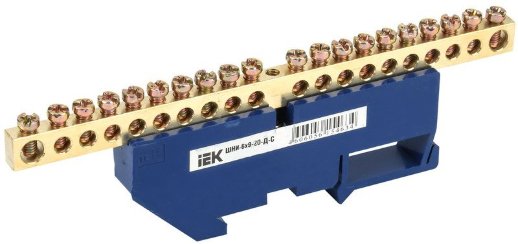 Шина на DIN-изоляторе IEK Шина N "ноль" ШНИ-6х9-20-Д-С (YNN10-69-20D-K07)