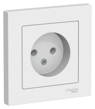Розетка AtlasDesign без заземления, в сборе, белый (ATN000140)