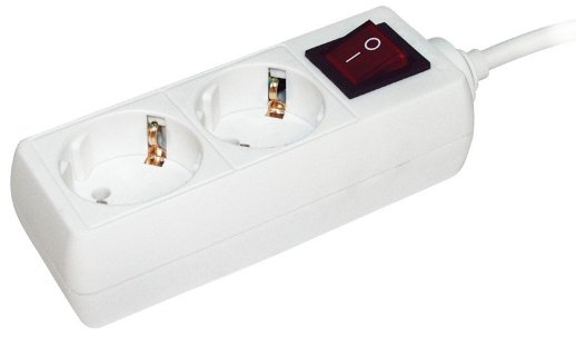 Удлинитель с выключателем IEK У02К 2 места, 3м (WYP10-16-02-03-ZK-N)