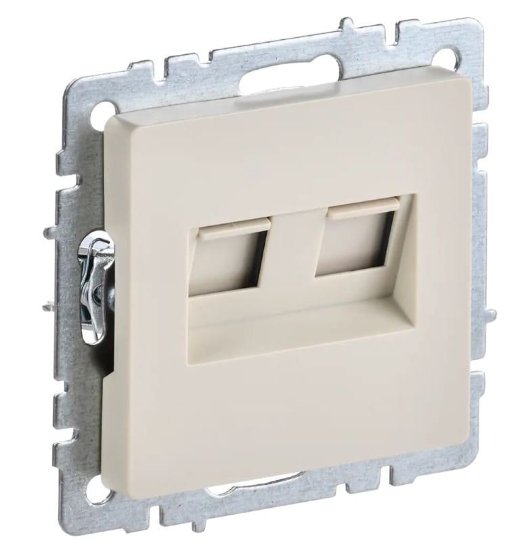 Розетка RJ45 РК10-2-БрКр кат.5E, бежевый BRITE (BR-K20-1-K10)