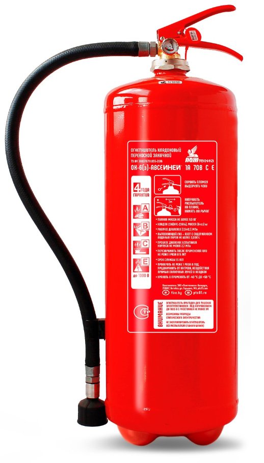 Огнетушитель хладоновый закачной Пожтехника Центр ОХ-6(з) АВСЕ ИНЕЙ