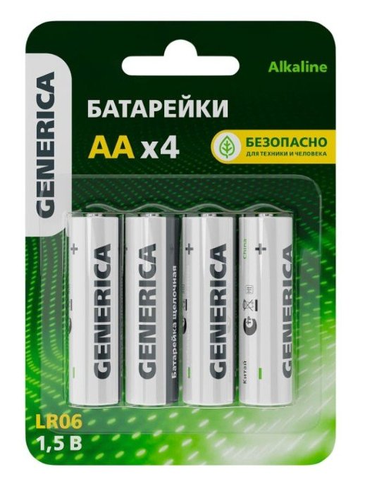 Батарейка Alkaline LR06/AA GENERICA (4 шт) (ABT-LR06-ST-L04-G)