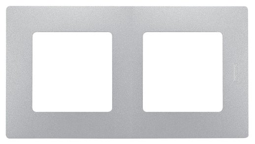 Рамка LegranD Рамка 2 поста ETIKA, алюминий (672552)
