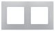 Рамка LegranD Рамка 2 поста ETIKA, алюминий (672552)