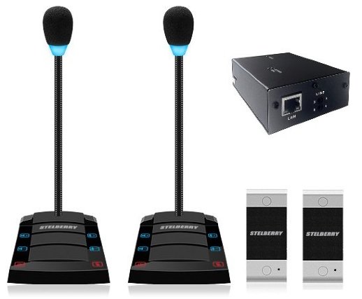 Устройство переговорное клиент-кассир, дуплексное, с записью переговоров STELBERRY SX-400/2