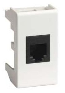 Розетка компьютерная экранированная с одним разъёмом ДКС Розетка RJ-45 Viva 1 модуль белая (45048)