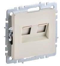 Розетка RJ11+RJ45 РК/Т12-БрКр бежевый BRITE (BR-KT20-O-1-K10)