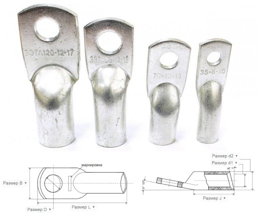 Наконечник медный лужёный ЗЭТА ТМЛ 6-6-4 (100 шт) (zeta10616)