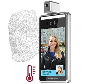 Биометрический терминал распознавания лиц с функцией измерения температуры тела Beward TFR80-210T1Q