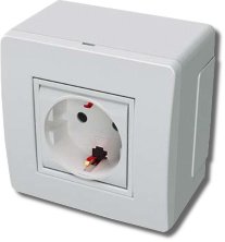 Коробка в сборе с силовой розеткой, белая (10482)