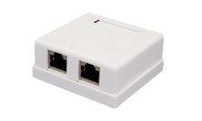 Розетка настенная RJ-45, 8P8C, Cat.6, 2 порта FTP (10-0353)