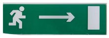 Сменное табло 'Направление к эвакуационному выходу направо' зеленый фон для 'Топаз' (SQ0349-0212)