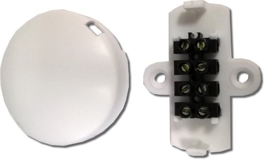 Коробка коммутационная КомплектСтройСервис УК-2П с винтовым клеммником на 4 контакта, евродизайн (белый)