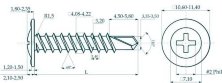 Саморезы 4,2x25 полусфера-прессшайба, цинк, сверло (1000 шт)