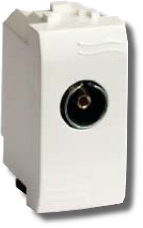 Розетка TV ДКС Розетка TV проходная Brava 1 модуль белая (76581B)