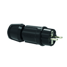 Вилка Schuko 16A 3p(2P+E) 250V IP44 черный MULTI-GRIP (7372)