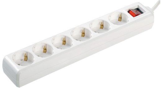 Удлинитель с выключателем IEK У06К 6 мест, 3м (WYP10-16-06-03-ZK-N)