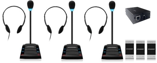 Устройство переговорное клиент-кассир, дуплексное, с записью переговоров STELBERRY SX-401/3