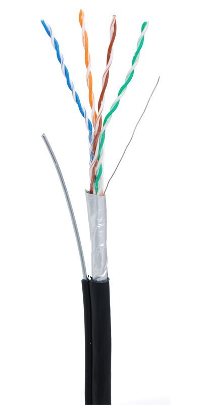 Кабель «витая пара» (LAN) для структурированных систем связи NETLAN F/UTP 4pair, Cat5e, Out, Sw (EC-UF004-5E-PE-SW-BK)