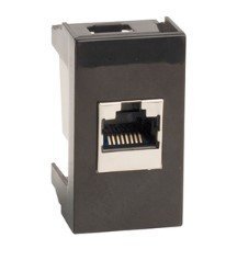 Розетка компьютерная с одним разъёмом ДКС Розетка RJ-45 Viva 1 модуль черная (45238)