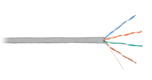 Кабель «витая пара» (LAN) для структурированных систем связи NIKOLAN U/UTP 4pair, Cat5e, Solid, In, LSZH (4100C-GY)