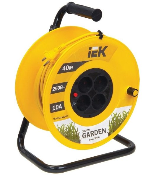 Удлинитель на катушке "Garden" IEK УК40 4 места, 40м (WKP23-10-04-40)