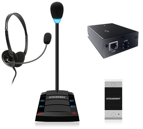 Устройство переговорное клиент-кассир, дуплексное, с записью переговоров STELBERRY SX-402/1