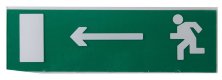 Сменное табло 'Направление к эвакуационному выходу налево' зеленый фон для 'Топаз' (SQ0349-0213)
