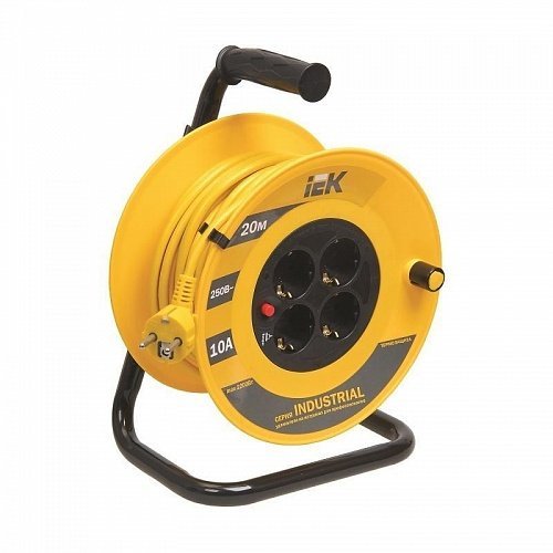 Удлинитель на катушке "Industrial" IEK УК20 4 места, 20м (WKP14-10-04-20)