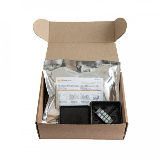 Коробка распределительная 80х80х40 двухкомпонентная (HF) в комплекте с компаундом и с 4-кл. зажимами, сечение до 1,5 мм², черная (PR80.0175)