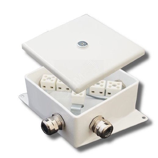 Коробка монтажная огнестойкая Гефест КМ-О (6к*6,0)-IP66-120х120, шесть вводов