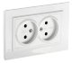 Розетка 2-местная без з/к РС12-2-БрБ белый BRITE (BR-R20-10-K01-F)