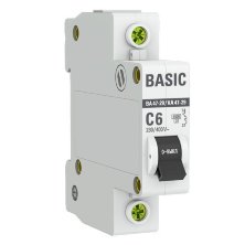 Автоматический выключатель 1P 6А (C) 4,5кА ВА 47-29 Basic (mcb4729-1-06C)