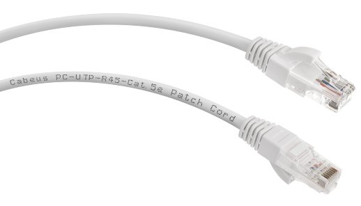 Патч-корд медный CABEUS PC-UTP-RJ45-Cat.5e-0.5m-WH (7665c)