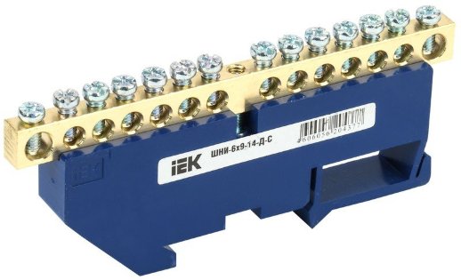 Шина на DIN-изоляторе IEK Шина N "ноль" ШНИ-6х9-14-Д-С (YNN10-69-14D-K07)