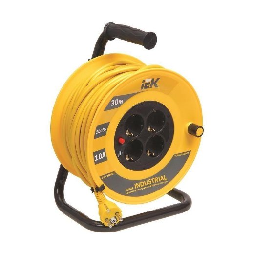 Удлинитель на катушке "Industrial" IEK УК40 4 места, 40м (WKP14-10-04-40)