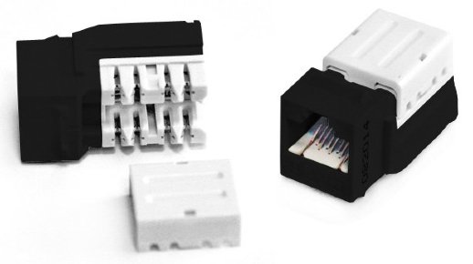 Вставка Keystone Jack RJ-45 Hyperline KJNE-8P8C-C5e-90-BK