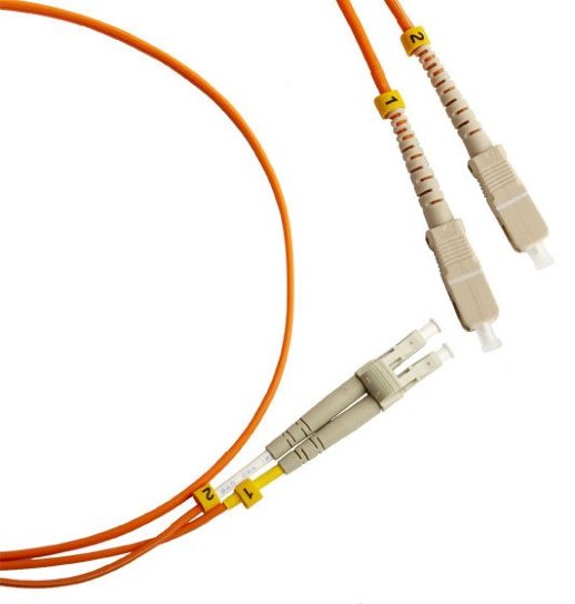 Патч-корд волоконно-оптический LC-SC Hyperline FC-D2-50-LC/PR-SC/PR-H-2M-LSZH-OR