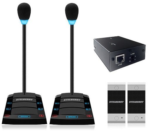 Устройство переговорное клиент-кассир, дуплексное, с записью переговоров STELBERRY SX-410/2