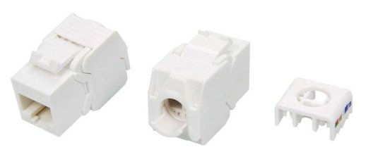 Вставка Keystone Jack RJ-45 Hyperline KJ8-8P8C-C5e-180-TLS-WH