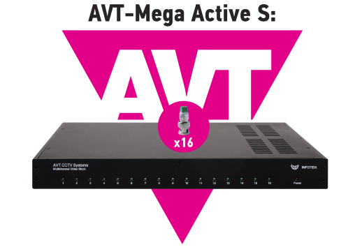 16-ти канальный комплект для передачи AHD/CVI/TVI 5Mp/4Mp/1080p Инфотех AVT-Mega Active S