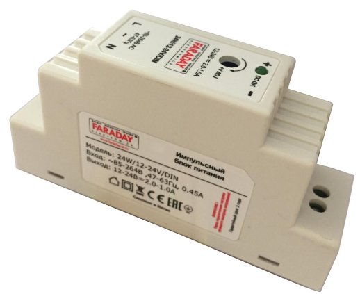 Блок питания FARADAY 24W/12-24V/DIN